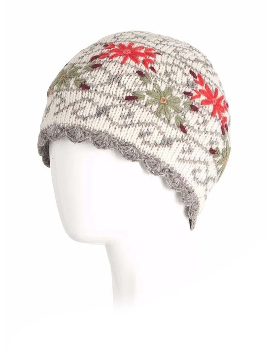 Lost Horizons Accessories - Lost Horizons Knit Wool Beanie in Fair Isle Cream